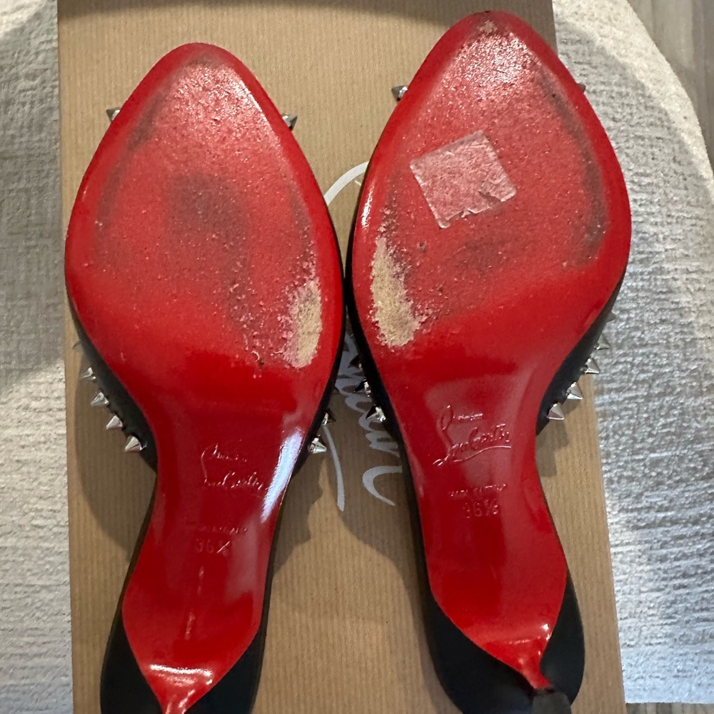 Christian Louboutin Black Studded Women's Shoes - Picture 5 of 6